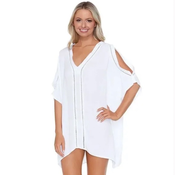 Raisins Other - Raisins sz M White Samba V-Neck Caftan Cover-Up